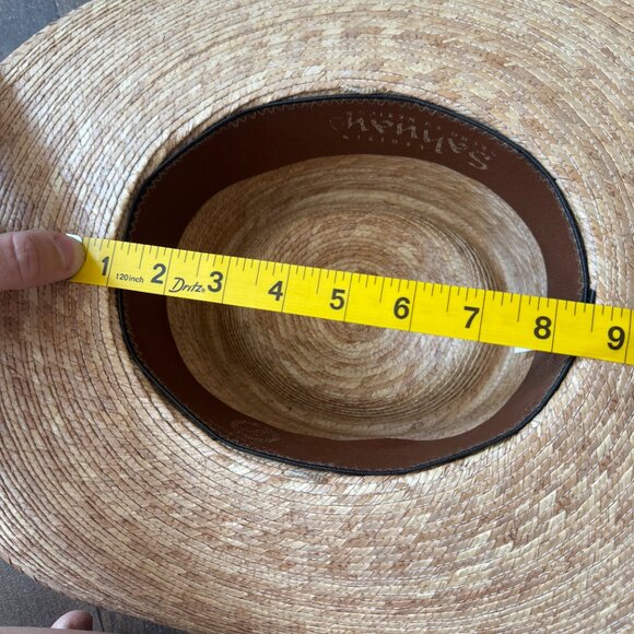 Mexican Palm-Leaf Cowboy Hat, Straw, Leather Band Size 54 (US 6 3/4) - Picture 7 of 9